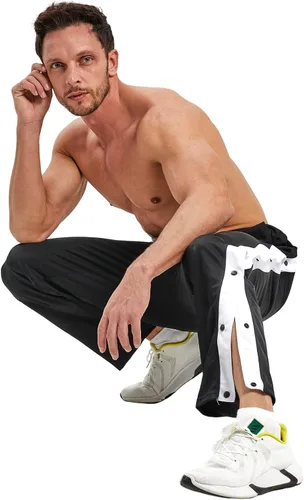 Vista 3 de Pantalones deportivos de baloncesto para hombre, pantalones de baloncesto para entrenamiento, correr, casual, holgados, con bolsillos