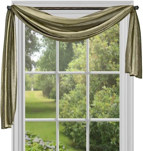 Vista 13 de PowerSellerUSA Designer Home - Paneles de cortina semitransparentes a rayas multicolor (beige, bufanda de 50 x 144 pulgadas)