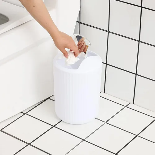 Vista 3 de YCOCO Juego de accesorios de baño, 8 piezas de plástico blanco con soporte para cepillos de dientes, taza de enjuague bucal, jabonera, dispensador