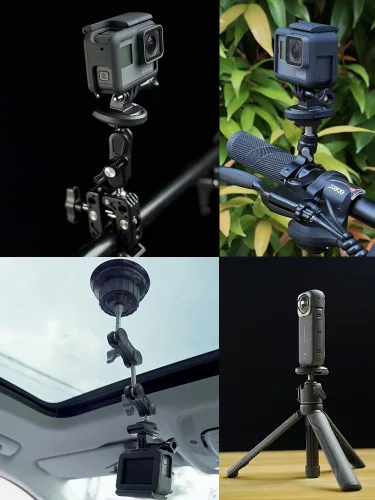 Vista 2 de koolehaoda Adaptador de placa de liberación rápida, accesorios para cámara de acción, compatible con Gopro/Selfie Stick/trípode/monopie/cámara