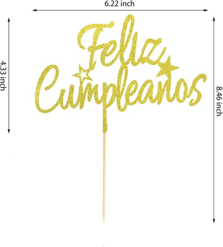 Vista 2 de Feliz Cumpleaños - Decoración de pastel de Feliz Cumpleaños, decoración de pastel de feliz cumpleaños, suministros de decoración de fiesta temática