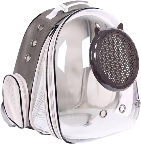 Vista 9 de Mochila expandible para gatos, mochila para gatos, gatitos y cachorros pequeños, mochila de burbujas aprobada por aerolíneas, cápsula espacial Azul