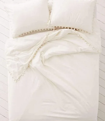 Vista 10 de Edredón hippie puro con borlas para dormitorio, manta bohemia con flecos indios, funda de edredón de algodón para mujer con fundas de almohada