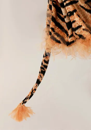 Vista 7 de Fun Costumes Kids Tiger Costume Small Tiger Costume Velour Dress with Glittery Tulle Ruffles, Tiger Costume for Girls