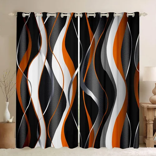 Vista 25 de Feelyou Cortinas de videojuegos negro y gris para niños, dormitorio, música, audífonos, notas, cortinas de ventana, para niños, adolescentes
