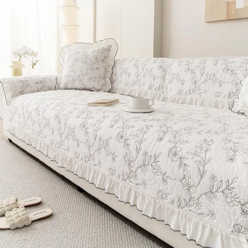 Vista 10 de Fundas para Reposabrazos de Sofá, Fundas de Felpa de Terciopelo Vintage para Sofá, Fundas Antideslizantes para Sillón y Sofá, Almohadillas