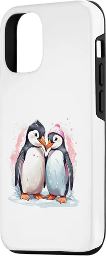 Vista 2 de iPhone 15 Pingüino Pareja Boda Pájaro Boda Matrimonio Día de San Valentín Love Case