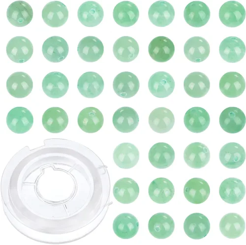 Vista 24 de 100 cuentas redondas sueltas de gema de amatista natural de 8mm para fabricación de joyas con cordón elástico de cristal