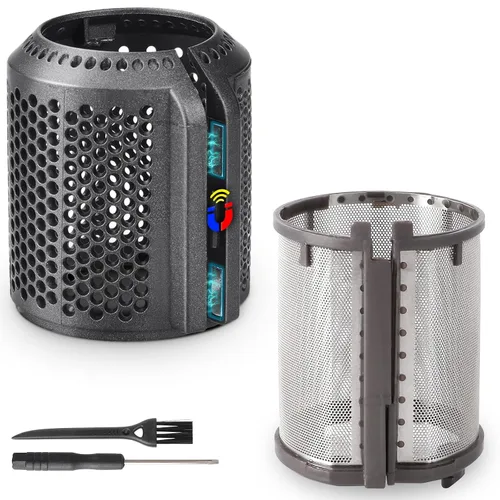 Vista 8 de Filtro magnético para secador de pelo + filtro interior compatible con Dyson Supersonic Negro