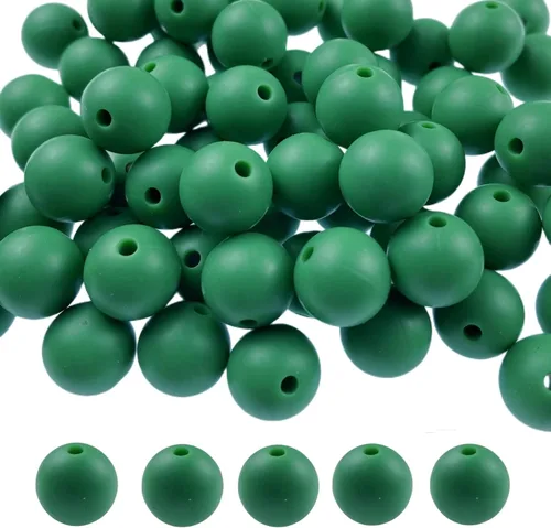 Vista 50 de Abalorios de silicona, 120 piezas de 6 mm abalorios redondos de silicona para hacer llaveros, pulseras, collares, aretes, joyas, manualidades DIY
