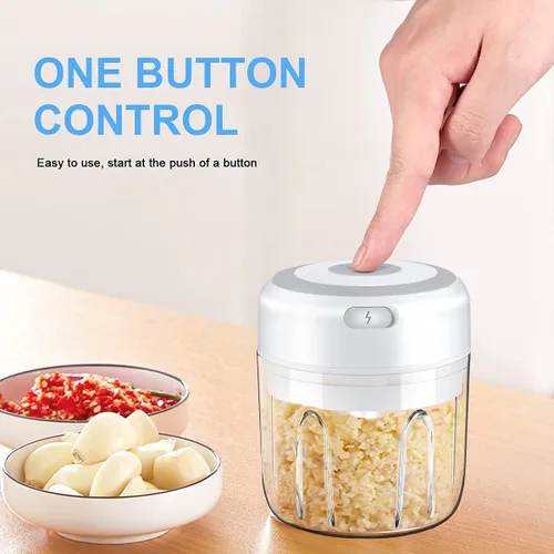 Vista 2 de Electric Mini Garlic Chopper, Portable Food Processor, Vegetable Chopper Onion Mincer, Cordless Meat Grinder with USB Charging for Vegetable