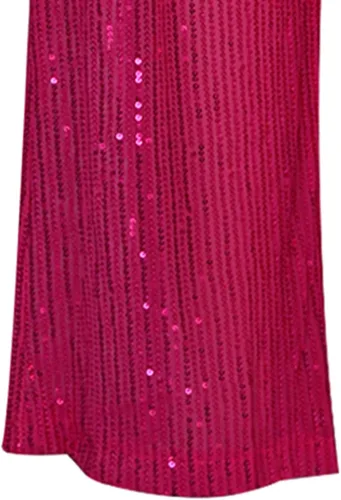 Vista 3 de Conjunto de ropa para mujer, con lentejuelas, manga larga, con botones, blusa, brasier, pantalones, fiesta, club, noche