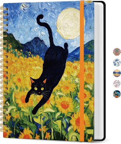 Vista 16 de Cuaderno rayado en espiral para el trabajo, 300 páginas gruesas B5 (7.1 x 10 pulgadas), diario a rayas universitarias para mujeres y escritura