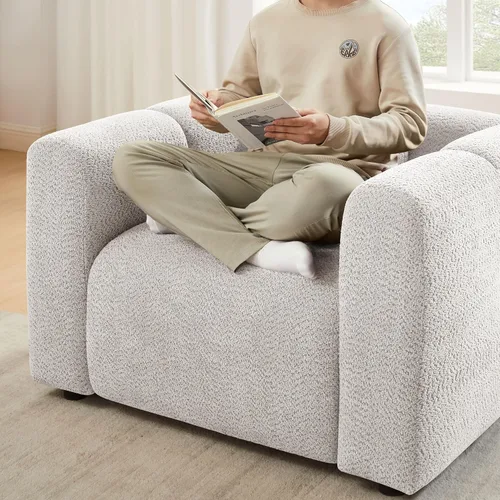 Vista 4 de VANOMi Juego de sofá modular seccional extragrande en forma de nube con sofá de 95" y sillones de 42" para sala de estar, juego de muebles tapizados
