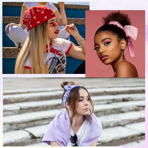 Vista 6 de Fivebop 20 Pcs White Bandanas for Tie Dye DIY Blank Cotton Bandanas Plain Handkerchiefs Headband Head Wrap 22" x 22