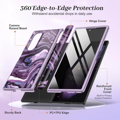 Vista 5 de GVIEWIN Funda para Z Fold 7 con protector de pantalla de privacidad [compatible con Magsafe] [Soporte integrado] Funda magnética de cuerpo completo