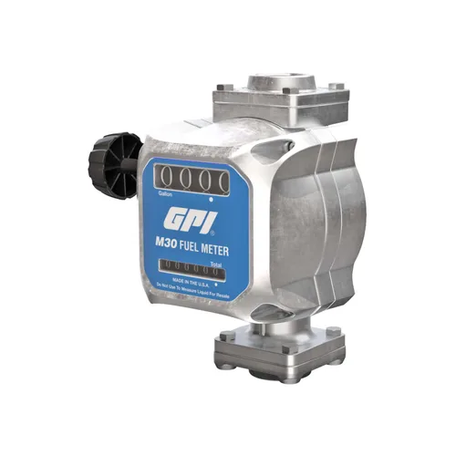 Vista 2 de GPI - Medidor de combustible mecánico modular M30 en GALLONS, 5 a 30 GPM, entrada/salida NPT de 1" (165100-01)