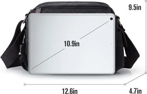 Vista 9 de Bolso de Mensajero para Hombre, Bolsa Bandolera Estética, Bolso de Hombro de Lona Clásico y Resistente al Agua Unisex