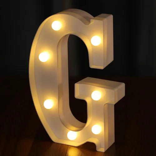 Vista 26 de Letras Iluminadas, Luces de Letras LED 26 del Alfabeto, Letra Iluminada Decorativa, Letras de Marquesina LED que Funcionan con Pilas para Fiesta