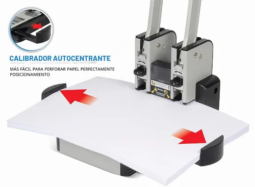 Vista 6 de Carl, Heavy Duty 2 agujeros, perforadora de papel de 100 hojas, azul, gris