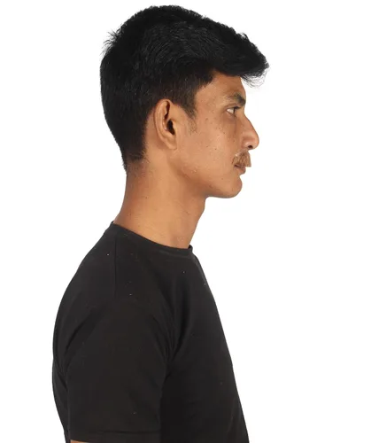 Vista 8 de HPO Bigote de cabello humano de aspecto falso para hombres adultos (marrón claro)