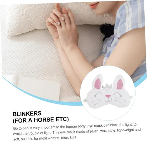 Vista 6 de SHERCHPRY 1 máscara de animales para parche para dormir mujeres niñas sombra sombra sombra máscara de sueño conejo de felpa con los ojos vendados