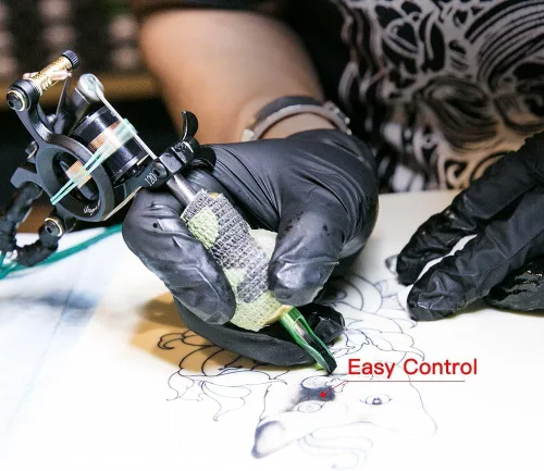 Vista 4 de Kit de tatuaje completo: 2 pistolas y 10 tintas de color con fuente de alimentación