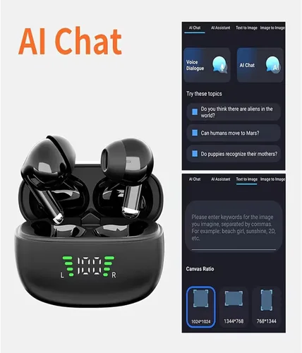 Vista 7 de Auriculares con traductor AI en 144 idiomas - Auriculares inalámbricos Bluetooth en tiempo real