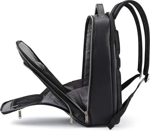 Vista 6 de Samsonite Mochila clásica de cuero, Negro -, Mochila clásica de cuero