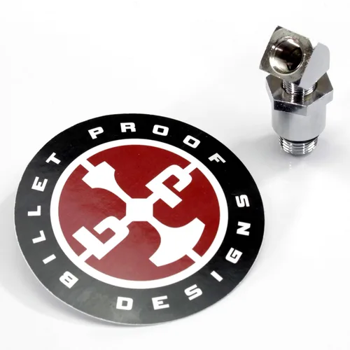 Vista 2 de Billet Proof Designs Adaptador de manómetro de aceite cromado para 1970 – Motores Harley Big Twin, Shovelhead y Evolution EVO – Montaje NPT de 1/8