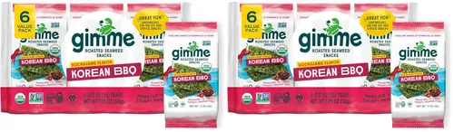 Vista 15 de gimMe - Bocadillo de algas marinas orgánicas tostadas con sal marina, 6 paquetes de 15oz