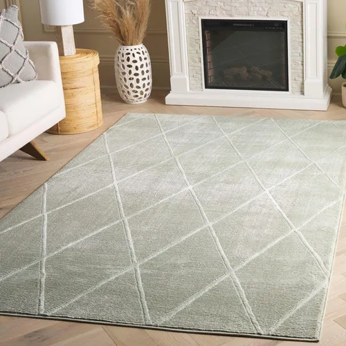 Vista 14 de SAFAVIEH - Alfombra de colección Revive, 9' x 12', beige, diseño enrejado, no se desprende y de fácil cuidado, ideal para áreas de alto tráfico