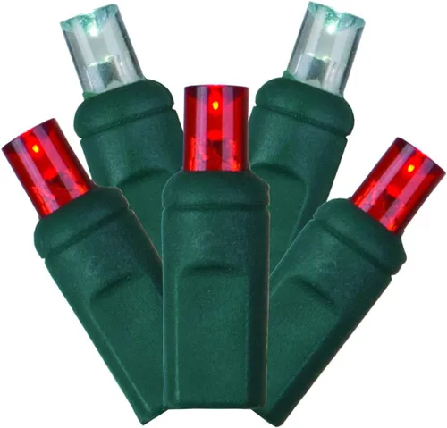 Vista 12 de Vickerman Juego de 100 luces LED GW WA Ec multicolor con LED gran angular de molde único, 36 pies
