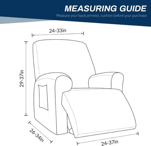 Vista 6 de Asnomy Fundas para Silla Reclinable Lazy Boy con Bolsillos, Fundas Elásticas de Terciopelo para Sofá, Fundas de 1 Pieza para Muebles, Protector