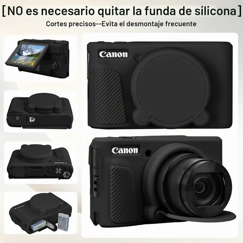 Vista 4 de Elonbo Juego de fundas para cámara digital Canon PowerShot SX740/SX730 Negro