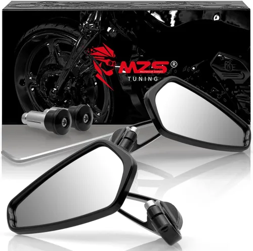 Vista 8 de Espejos de extremo de manillar MZS para motocicleta, vista trasera, espejo lateral negro 7/8 compatible con GROM MSX125 CB500F Z125 Z750 Z900 MT-03