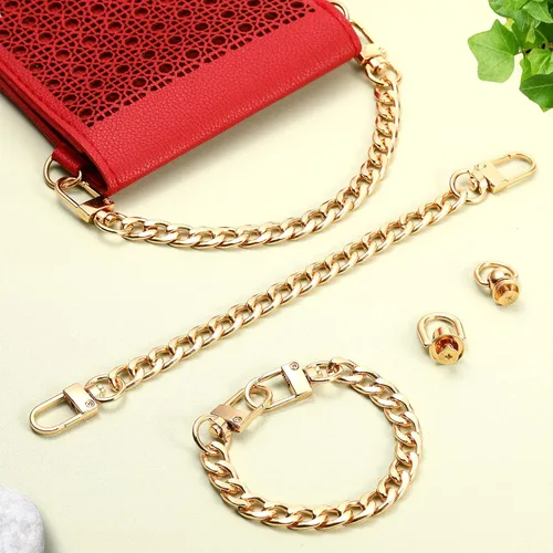 Vista 7 de 4 correas de cadena para bolso de 7.9 pulgadas, accesorios de cadenas para bolso, extensor de bolso plano, correas de repuesto para hombro con 24