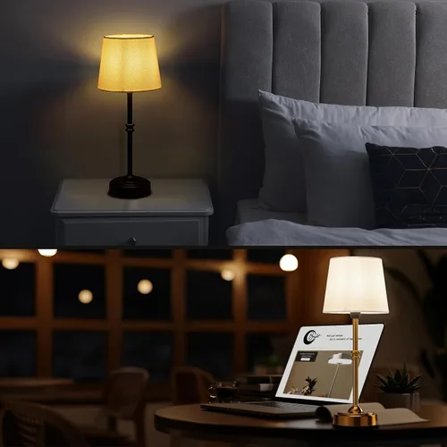 Vista 6 de O’Bright Seraph - Lámpara de mesa LED inalámbrica con regulador, batería recargable incorporada, 3 niveles de brillo, lámpara de mesa para patio