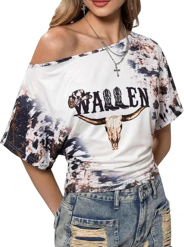 Vista 9 de Camisetas sin mangas de vaquera occidental para mujer, camisetas de música #02 Negro