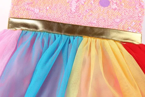 Vista 5 de Simplecc Disfraz de unicornio para niñas, disfraz de princesa de unicornio, regalos de cumpleaños para fiesta de Halloween