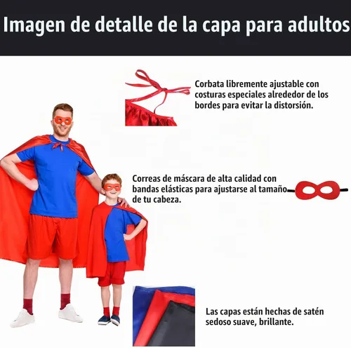 Vista 5 de Capas y máscaras de superhéroe para adultos, capas de vampiro de Halloween, capas de superhéroe, disfraz de superhéroe Negro