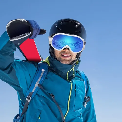Vista 6 de Supertrip Ski Goggles Men Women Anti-Fog Snow Goggles Blanco