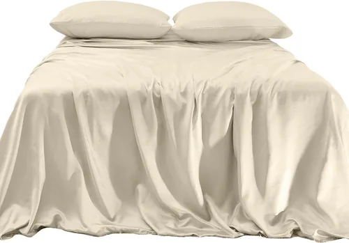 Vista 11 de Elegant Comfort Lujoso juego de sábanas de satén sedoso de 4 piezas, agradable para la piel y el cabello, resistente a las arrugas, la decoloración