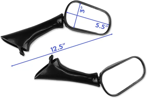 Vista 4 de MT076-BK - Espejos de repuesto originales negros compatibles con CBR 600 F2 F3 1993-1997 CBR900RR 1993-1996 CBR1000F 1990-1997 VFR750F 1998-1999 9