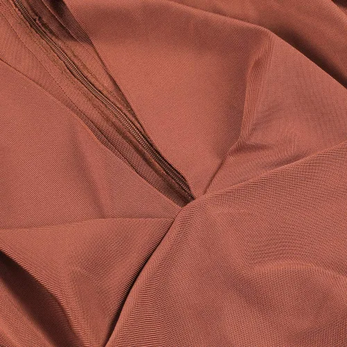 Vista 6 de UONBOX Vestido de vendaje ajustado con cuello en V y mangas largas drapeadas hasta la rodilla para mujer