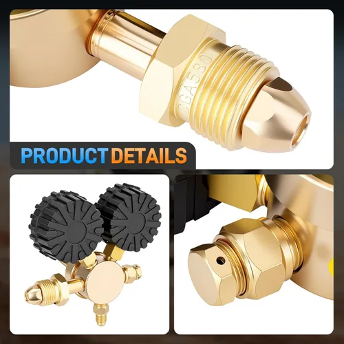 Vista 7 de Kit regulador de nitrógeno, herramienta de llenado de choque de nitrógeno de 4000PSI con portabrocas y medidor Schrader sin pérdidas