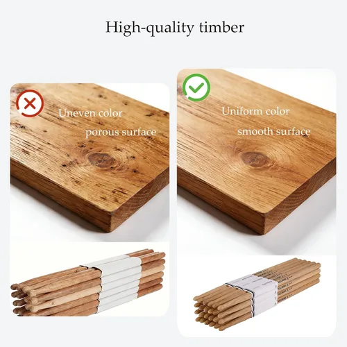 Vista 6 de Baquetas clásicas de madera de roble 2B (12 pares) Made of High-density Oak with Oval Tip, the Oversize Design That Produces a Louder Sound When