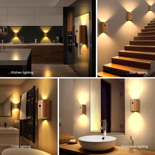 Vista 7 de Aplique de pared con sensor LED de diseño moderno pasillo Haya 1 pc