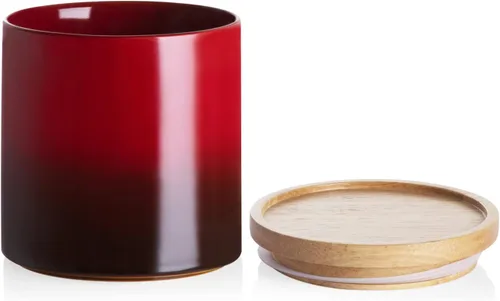 Vista 31 de Recipientes de cocina Sweejar, tarro de almacenamiento de cerámica para alimentos, recipientes apilables con tapa hermética de madera para servir
