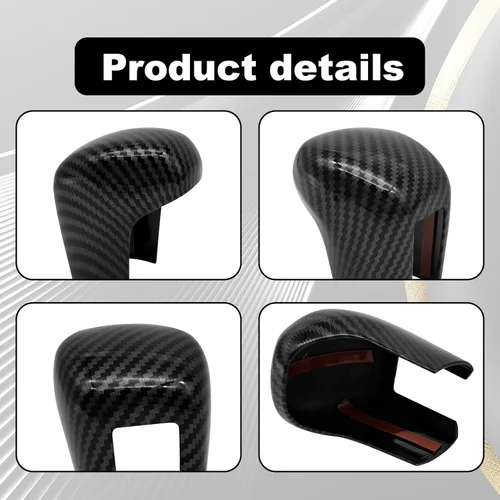 Vista 3 de Funda de Decoración de Cambio Negra para Transmisión Automática, Accesorios de Adorno para Palanca de Cambio Compatible con Honda Civic de 10ª